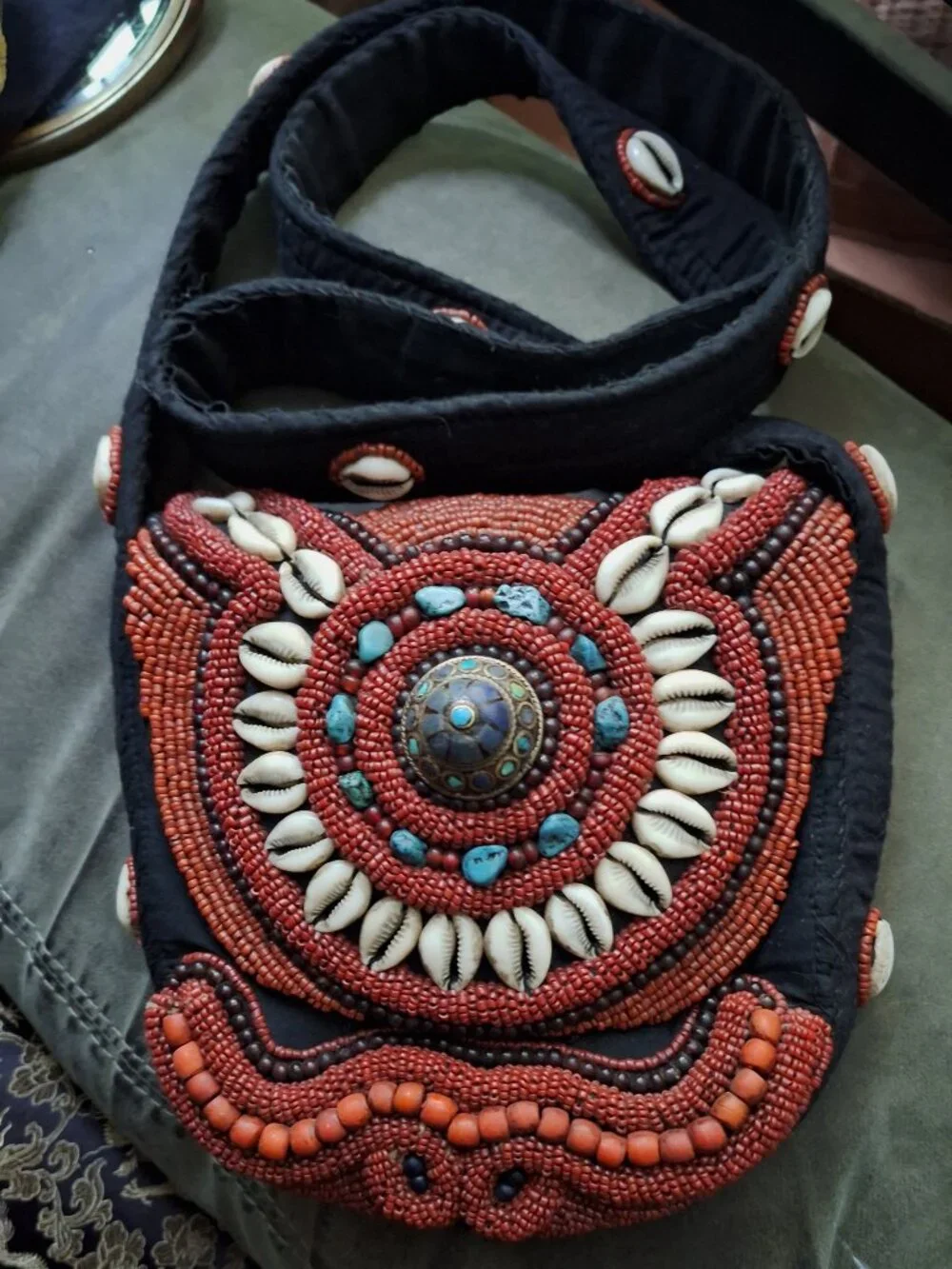 Vintage Ethnic Beautiful Traditional Handmade Tibetan 'Ladakh' Beaded Purse
